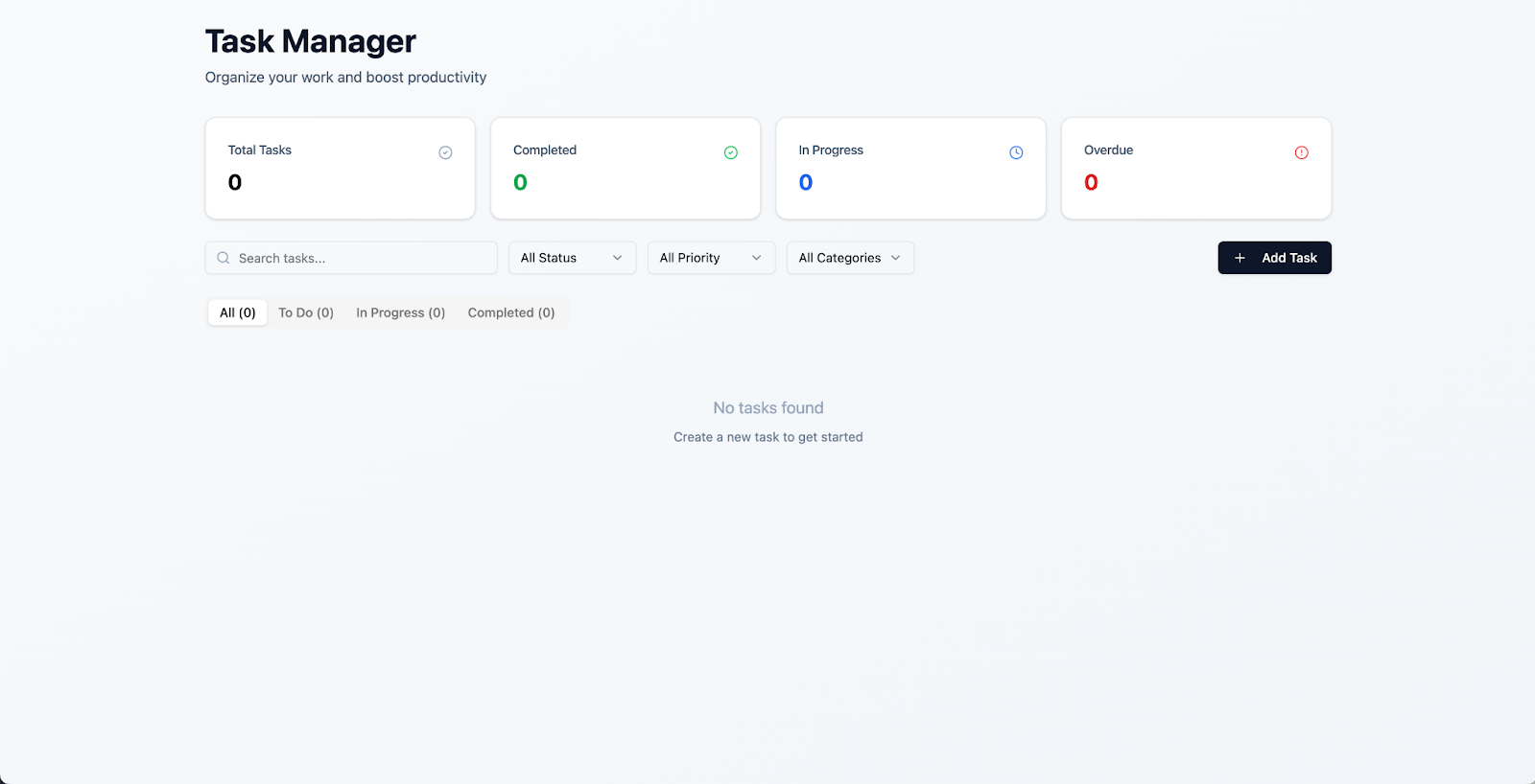 使用web-artifacts-builder技能的任务管理器应用
